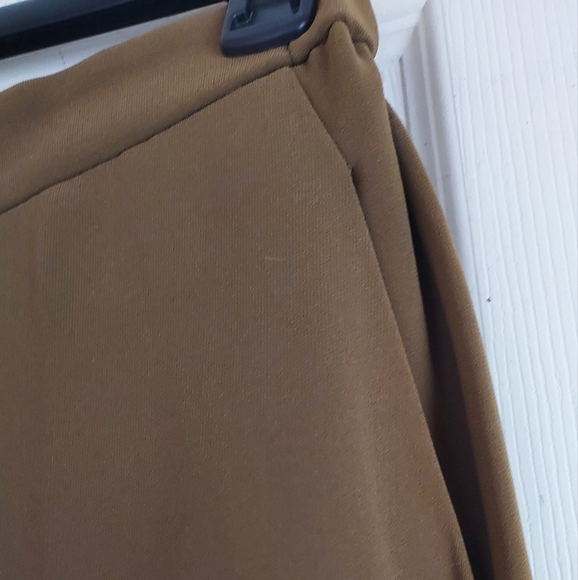 J. Crew Pants Dress Womens Size 4 Green Brown Polyester Elastic Back Pullon READ - Picture 5 of 11